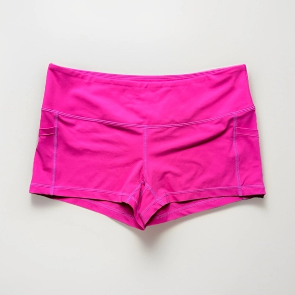 Feed Me Fight Me Fitness Weightlifting Booty Shorts Bright Pink 2.5” Inseam Gym - Picture 2 of 4